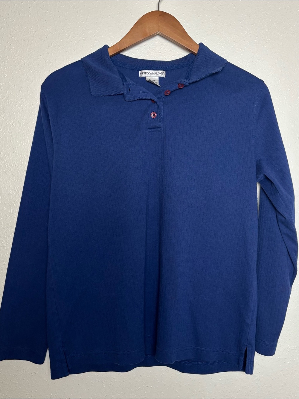 Rebecca Malone Medium Long Sleeve Polo Top - Royal Blue